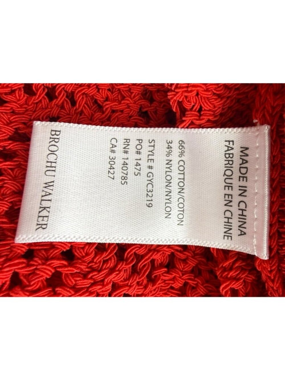 BROCHU WALKER Red Cotton Sweater Size L O0881 - Picture 6 of 8